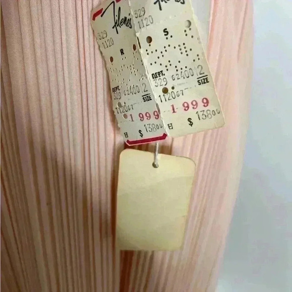 Vintage 70s Marita By Anthony Muto Gown Size 12 Deadstock NWT Peach Pleated - Picture 15 of 15